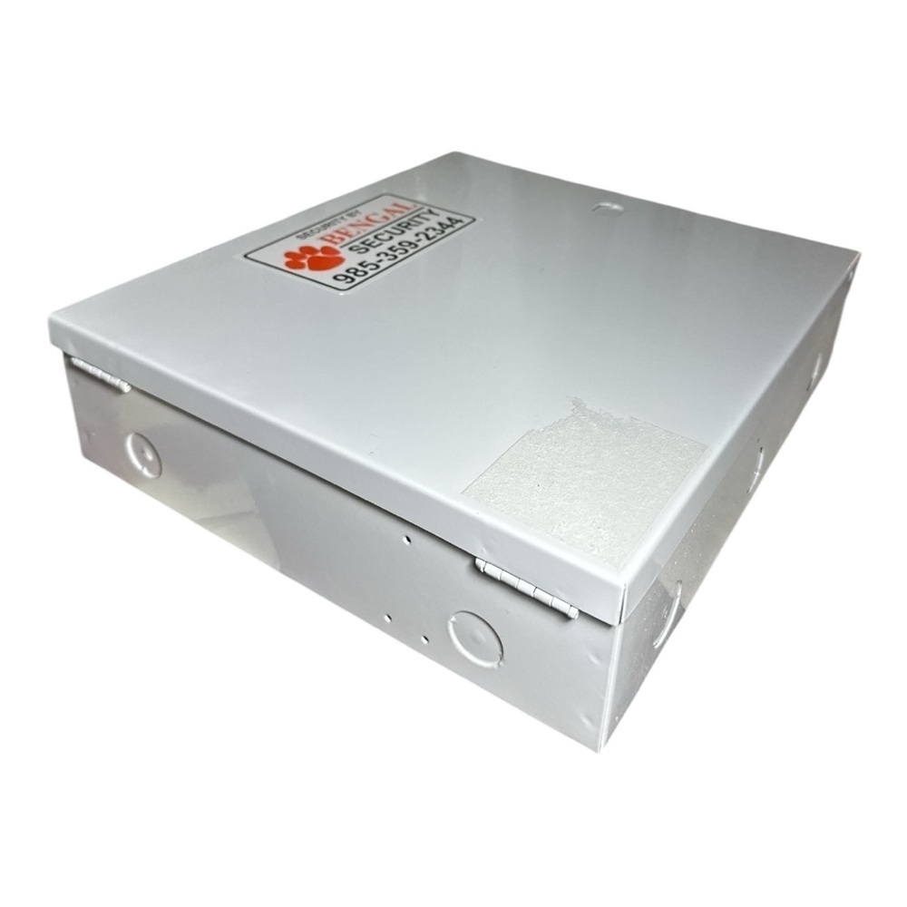 Bengal Security Steel Electrical Enclosure Box White Knockouts Hinged Lid